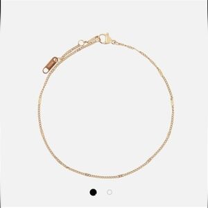 Stainless steel golden ankle chain with flat inserts